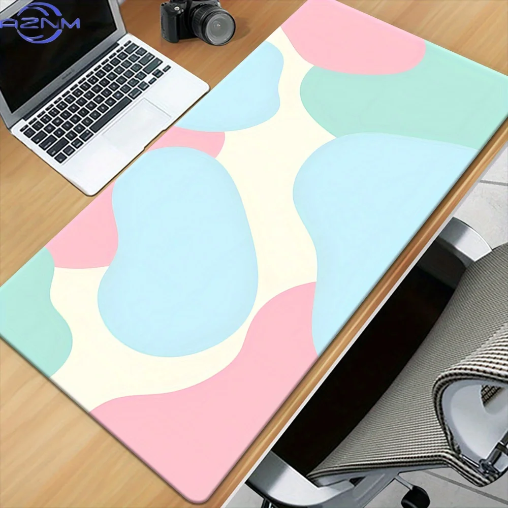 1pc Cream Grain Patterns HD Printed Pad for Desk, Multi Functional XXL Mousepad, Keyboard Gaming Mouse Mats, Office Computer PC