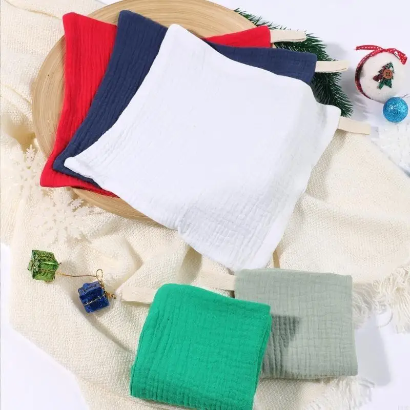 

F19F Set of 5pcs Baby Bib Burping Cloths Newborns Square Towel Small Handkerchief