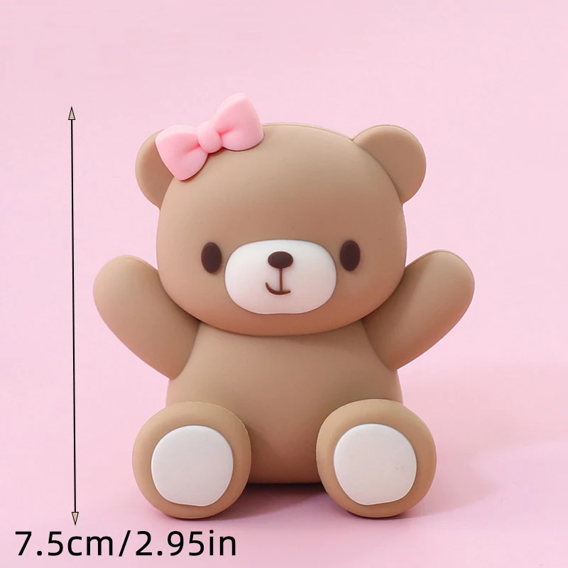 Baby Bär Kuchen Topper Cakecup Topper Mini Bär Kuchen Dekor für Geburtstag Baby Dusche Baby Junge Party Dekoration Blau Braun Rosa – Detail 10