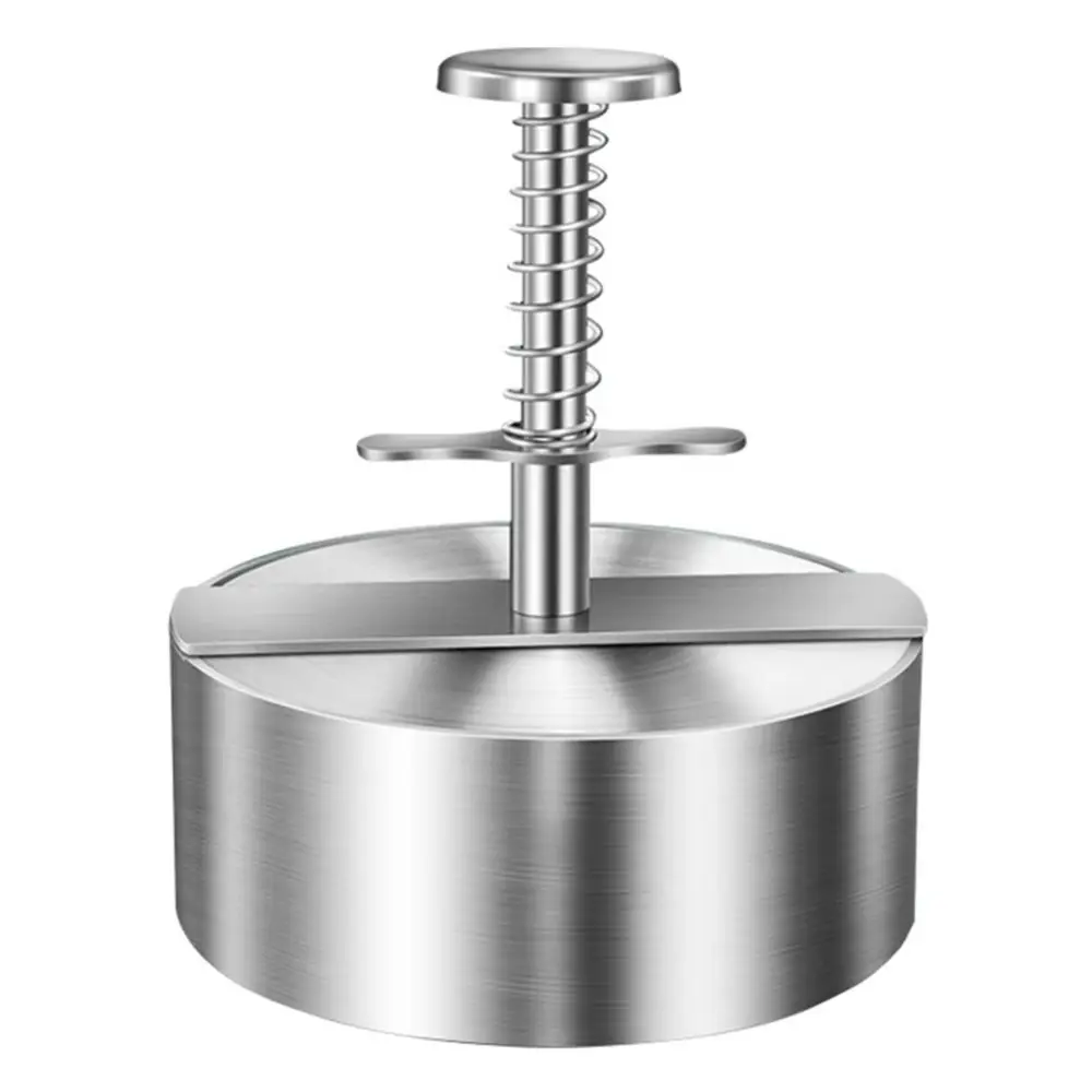 Molde de prensa de hamburguesas de acero inoxidable ajustado, máquina Manual antiadherente para hacer hamburguesas, molde redondo de bolas de arroz de varios tamaños, herramienta para carne