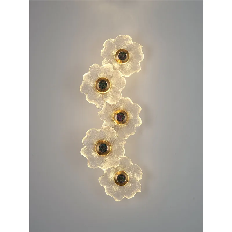 

Light luxury glass wall lamp, bedroom bedside lamp, living room background wall, stairs, balcony, study room