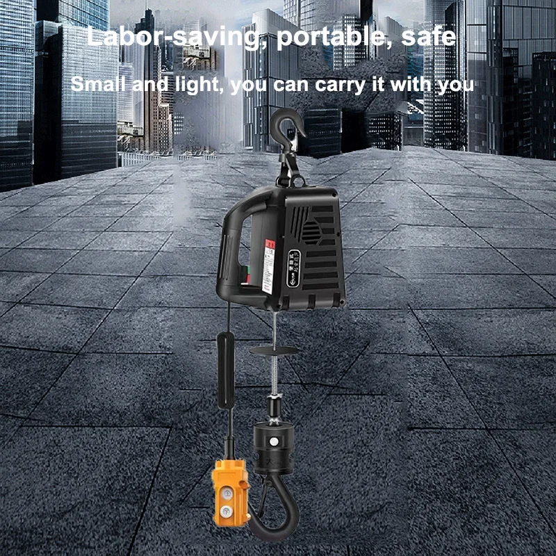 

Portable Mini Electric Wire Rope Hoist Good Quality 200kg Mini Electric Winch Lifting Height 19m Electric Hoist