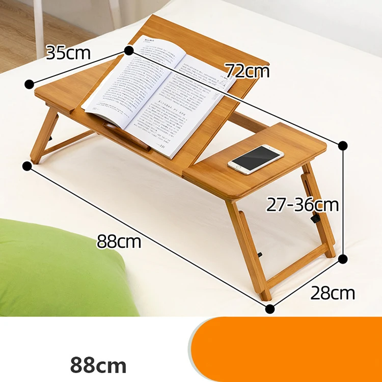 Folding Lazy Man's Computer Desk in Bed with High Multi-function Notebook Writing Desk Dining Nanzhu