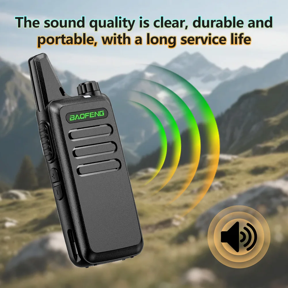 2 Stück Baofeng Mini Walkie Talkie USB-Aufladung, verbessert von BF-C9, Zwei-Wege-Radio, hohe Kapazität, UHF, 400–470 MHz, tragbare Radios für Hu