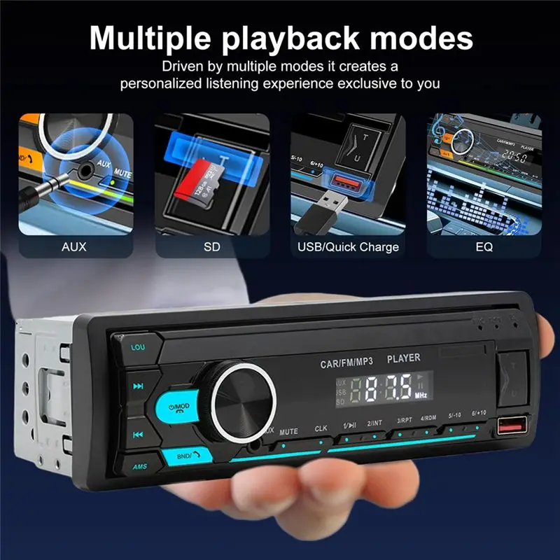 Bluetooth FM Hands Free Calling,Car Stereo, Single Din Design, Car Radio Featuring USB/AUX/SD/MP3 Player, Car Audio Receiver-A67