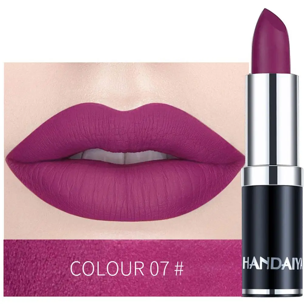 Handaiyan Matte Lipstick Waterproof Moisturize Velvet Makeup Sexy Fashion Women's Hot Selling Lipstick Popular Color Gloss C5u6