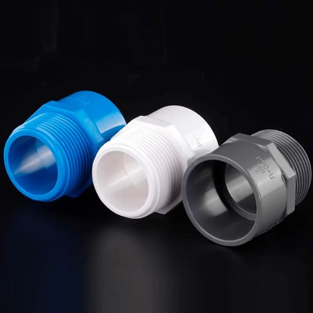 5Pcs Male Threaded Male Thread Connector Straight Structure Corrosion Resistant PVC Pipe Connector 1/2
