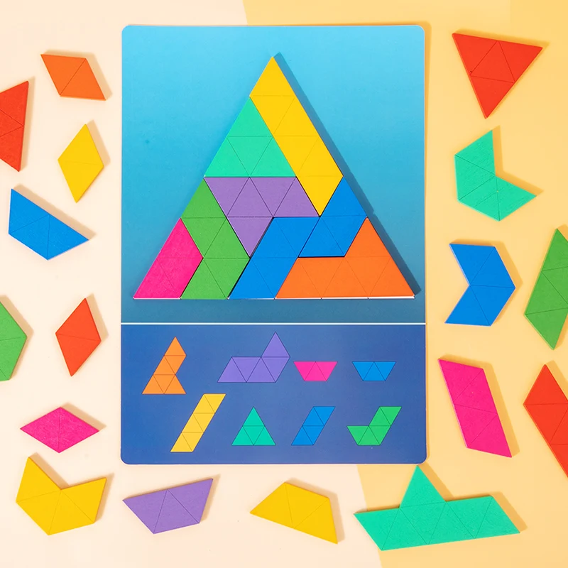 Drewniane kreatywne puzzle Zabawne kształty geometryczne Nauka inteligencji Gry edukacyjne Puzzle Board Zabawki Prezenty dla dzieci