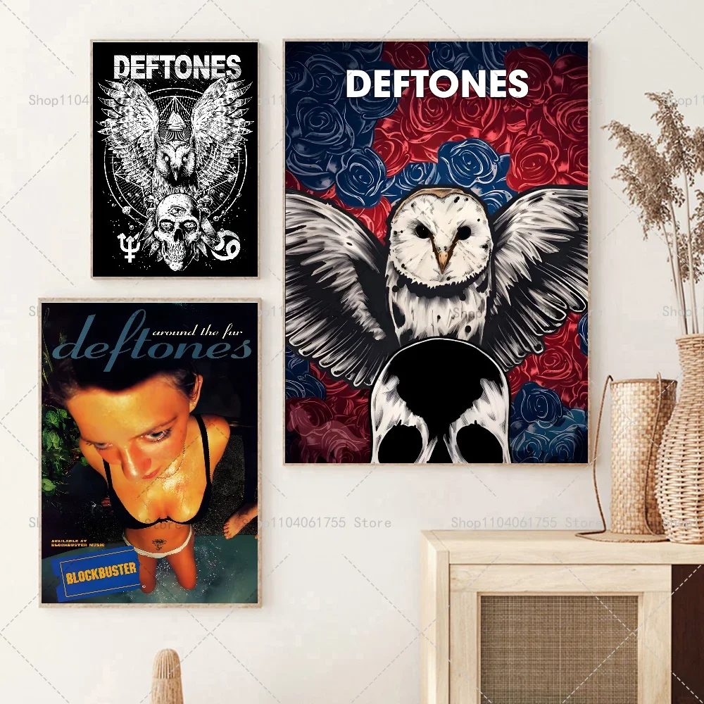 1PC Lassic Hip Hop Star Deftones Music Album Poster Self-adhesive Art Waterproof Paper Sticker Coffee House Bar Room Wall Decor