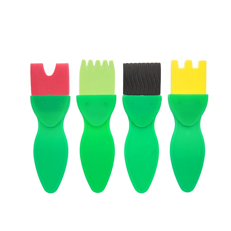 ชุดของเล่นเพื่อการศึกษาพิมพ์ฟองน้ำตราประทับฟองน้ำสำหรับเด็กชุดอุปกรณ์ระบายสีกราฟฟิตีของเล่นเพื่อการศึกษาปฐมวัย