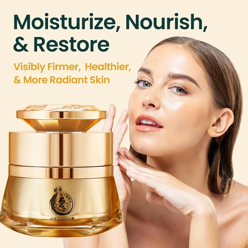 50g Ginseng Ganoderma Anti-Wrinkle Face Moisturizing Cream for Dry and Aging Skin Tightening Sagging Skin Reduce Fine Lines