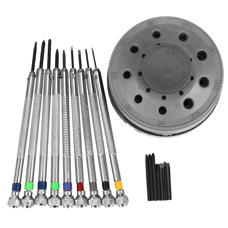 

0.5-2.5Mm Portable Watchmaker Blade Assort Slotted Tools 9Pcs For Watch Repairing