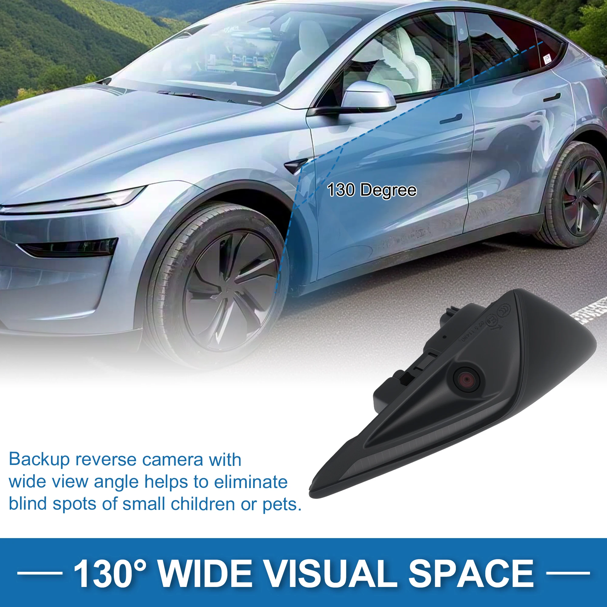 UXCELL Front Left Side Fender Wing Camera for Tesla Model 3 Y 2017-2022 1125106-50-J
