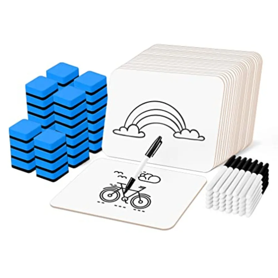 

Доски для сухого стирания, 36 штук, двусторонние, 12,5 x 9 дюймов, с 36 ластиками и 36 маркерами, белые доски для студентов