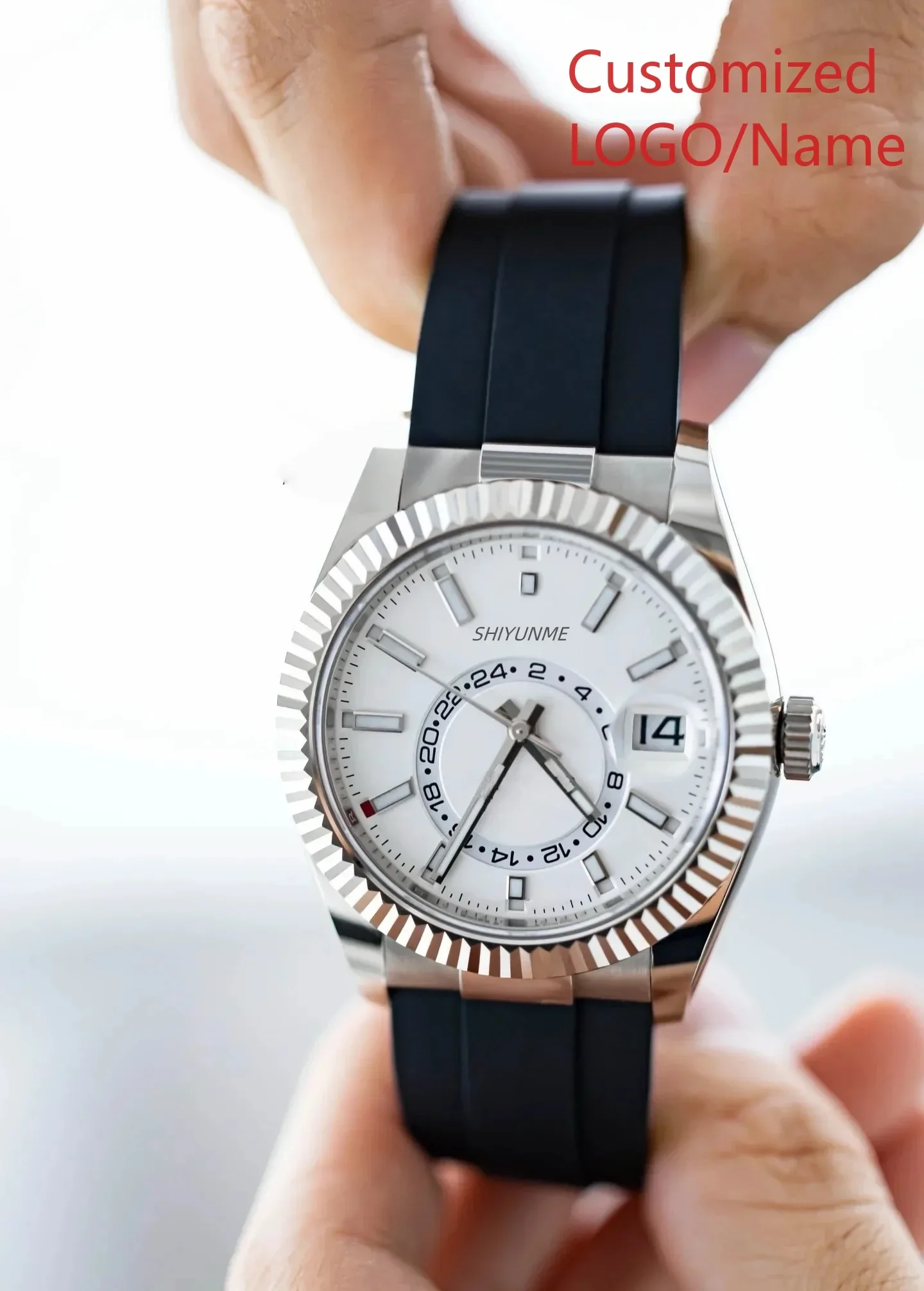 

Wholesale watch Customized Watch Men's Automatic Mechanical Watch 904L Stainless Steel Sapphire World Time