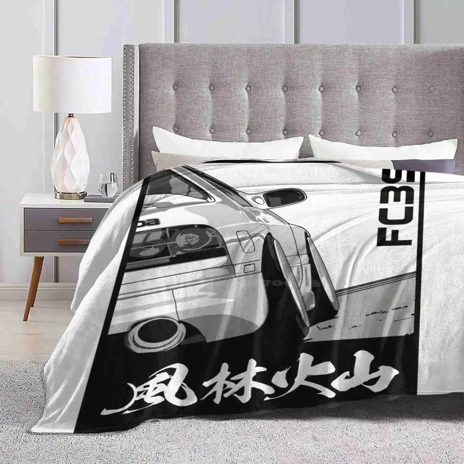 Rx7 Fc3s Furinkazan Super Warm Soft Blankets Throw On Sofa / Bed / Travel Mazda Furinkazan Drift Import Jdm Cars Tuning Stance