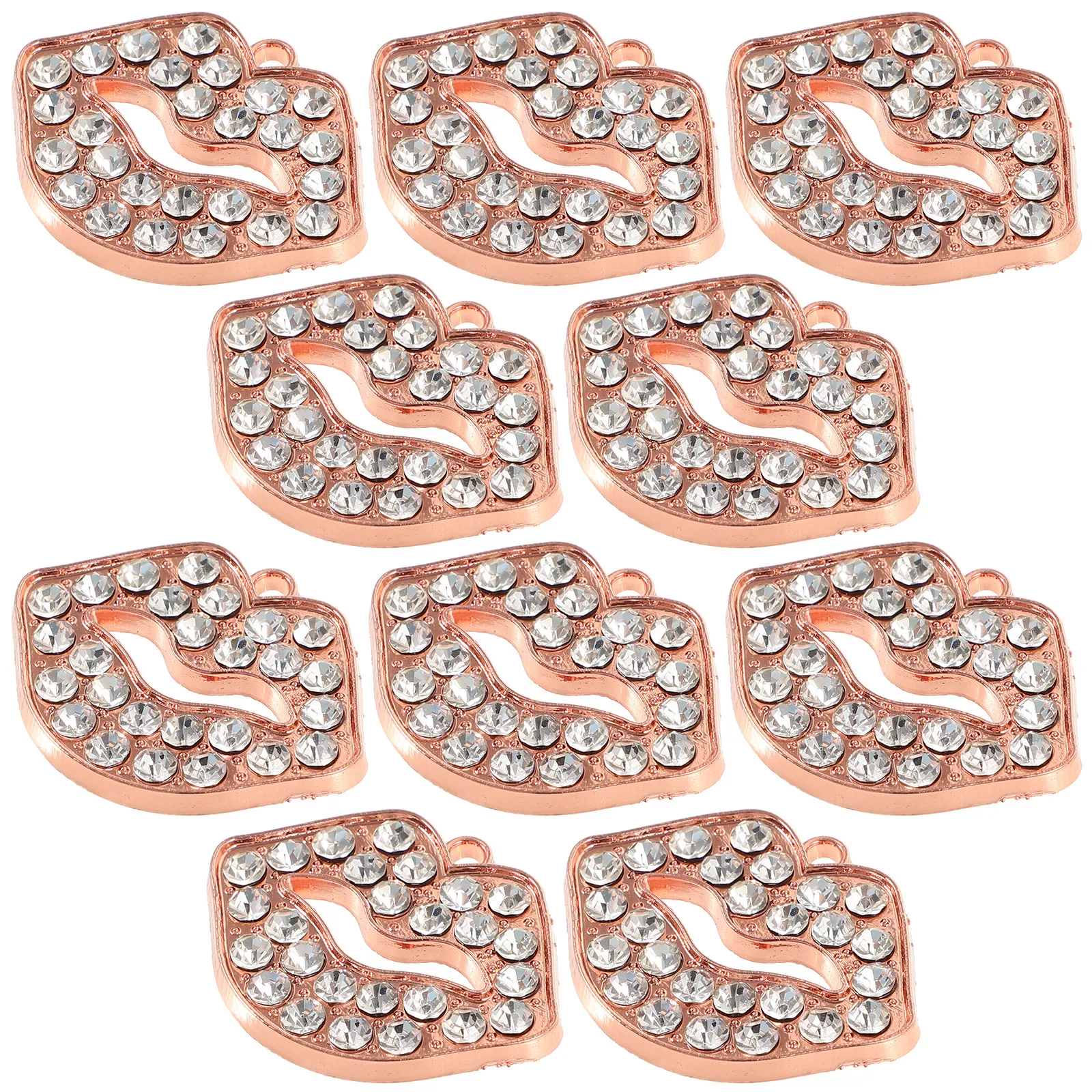 

10Pcs Lip Charm Rhinestone DIY Pendant Decorations for Earrings Necklace Bracelet Craft Making Accessories Nail Pendant Charms