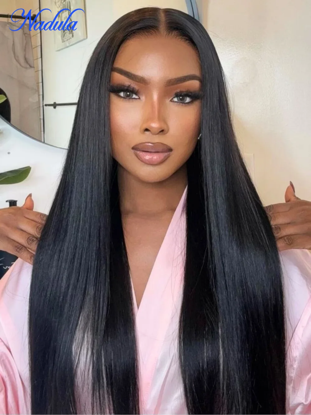 

Nadula 13x4 Pre everything Lace Frontal Wig with Invisi Drawstring Silky Straight Lace Front Human Hair Wigs Glueless Hair