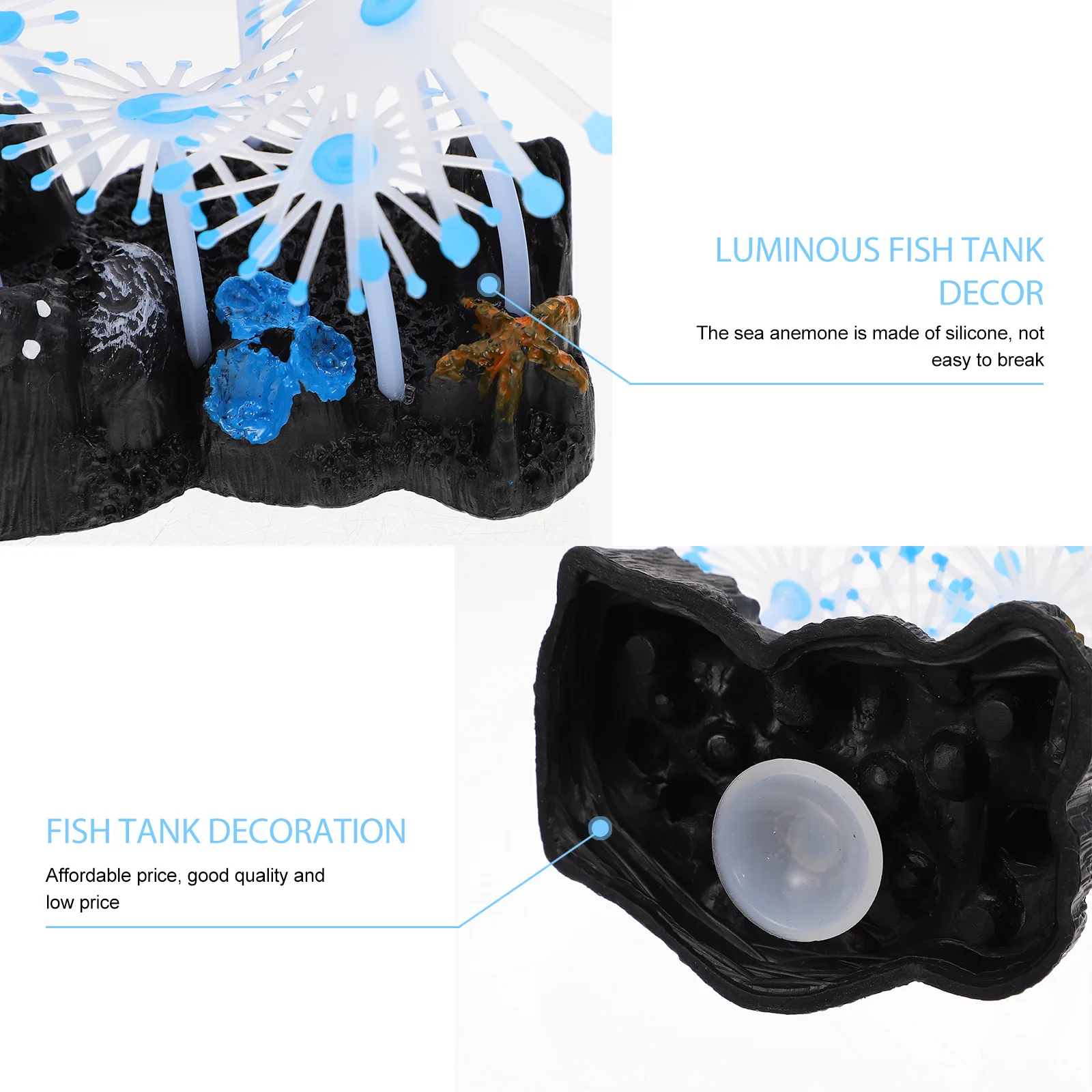 

Luminous Sea Anemone Aquarium Decor Artificial Silicone Sea Anemone Ornament Tropical Fish Tank Decoration Night