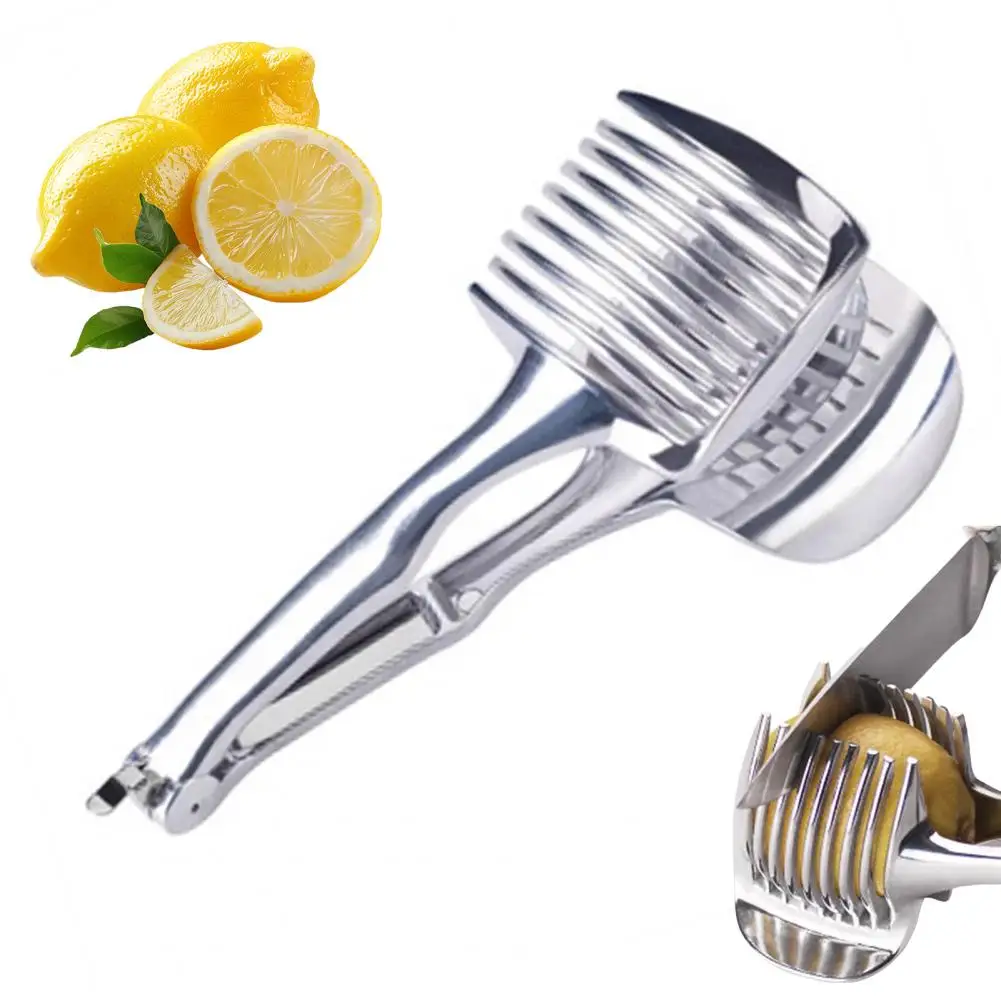 Tomato Slicer Vegetable Cutter Round Lemon Egg Slicing Tool Handheld Round Fruit Tongs Onion Holder Kitchen Cutting Tool 절단기