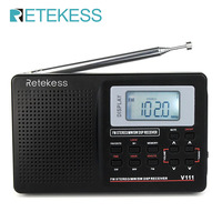 Retekess V111 Household Portable Fullband Radio FM Stereo/MW/SW 10KHz DSP World Band Receiver with LCD Display Timing Alarm Cloc