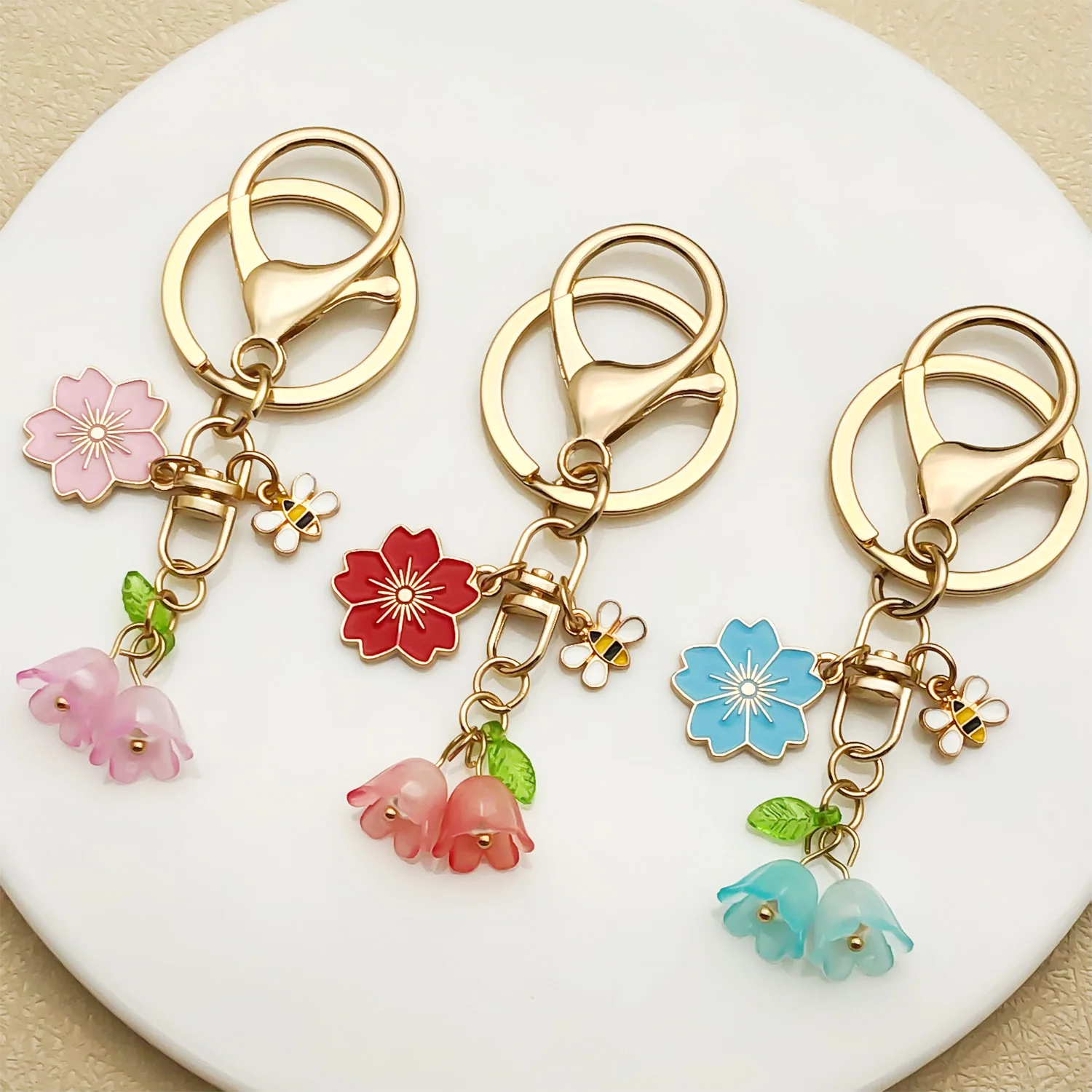 1 шт., милый эмалированный брелок с цветком, брелок с растением, подвески для женщин и девочек, сумка, подвески, декор, сделай сам, ювелирные изделия ручной работы, подарки