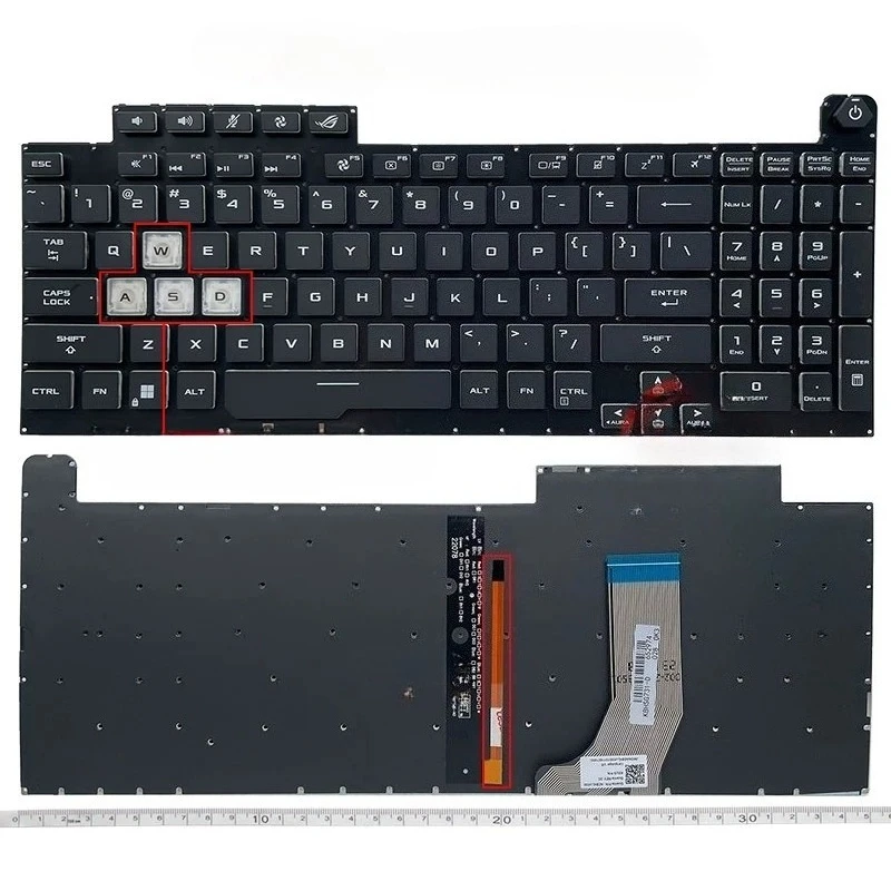 B=For US  ASUS ROG Strix G712 S7D G732 G731/GT/GU/GV/GW G712L G712V G732L G732G G732GU Laptop Keyboard Colorful Backlight