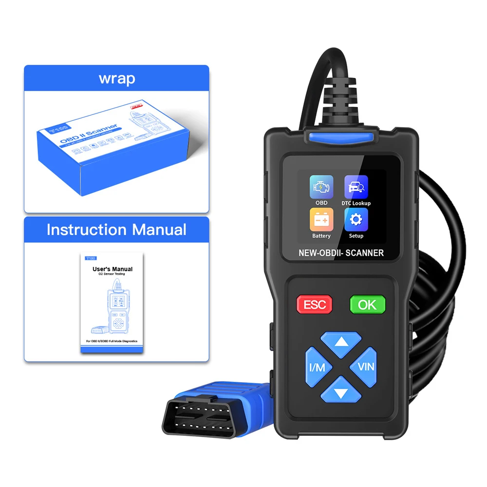 

T100 OBD2 Автомобильный сканер Чтение DTC Live Data I/M Статус DTC Lookup View Freeze Frame Автомобильный диагностический инструмент