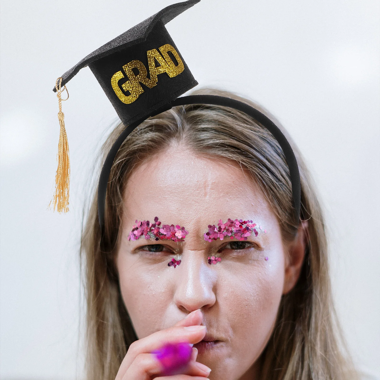 Cerimônia de formatura bandana borla elegante argola de cabelo para penteados longos e curtos não tecido festa de formatura evento de casamento