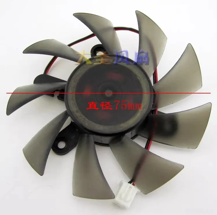 Free shipping original diameter 75mm hole spacing 42mm graphics card fan PLA08015S12HH 12V 0.35A