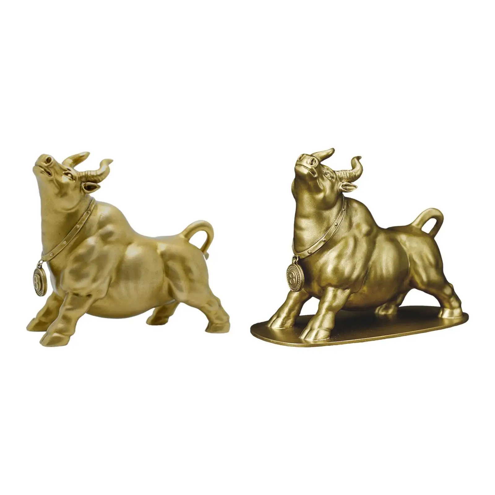 

Animal Sculpture Living Room Good Luck Office Ox Figurine Brass Bull Statue for Dining Table Bedside Bookcase Christmas Business