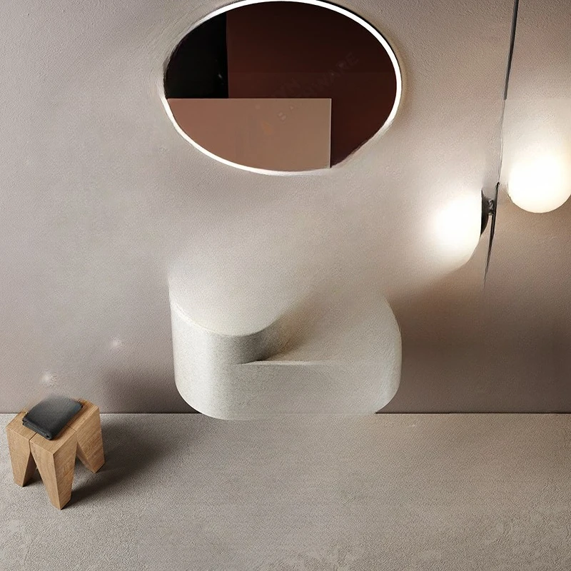 Multi-color small apartment B & B hotel bathroom artificial stone wall-mounted wash basin