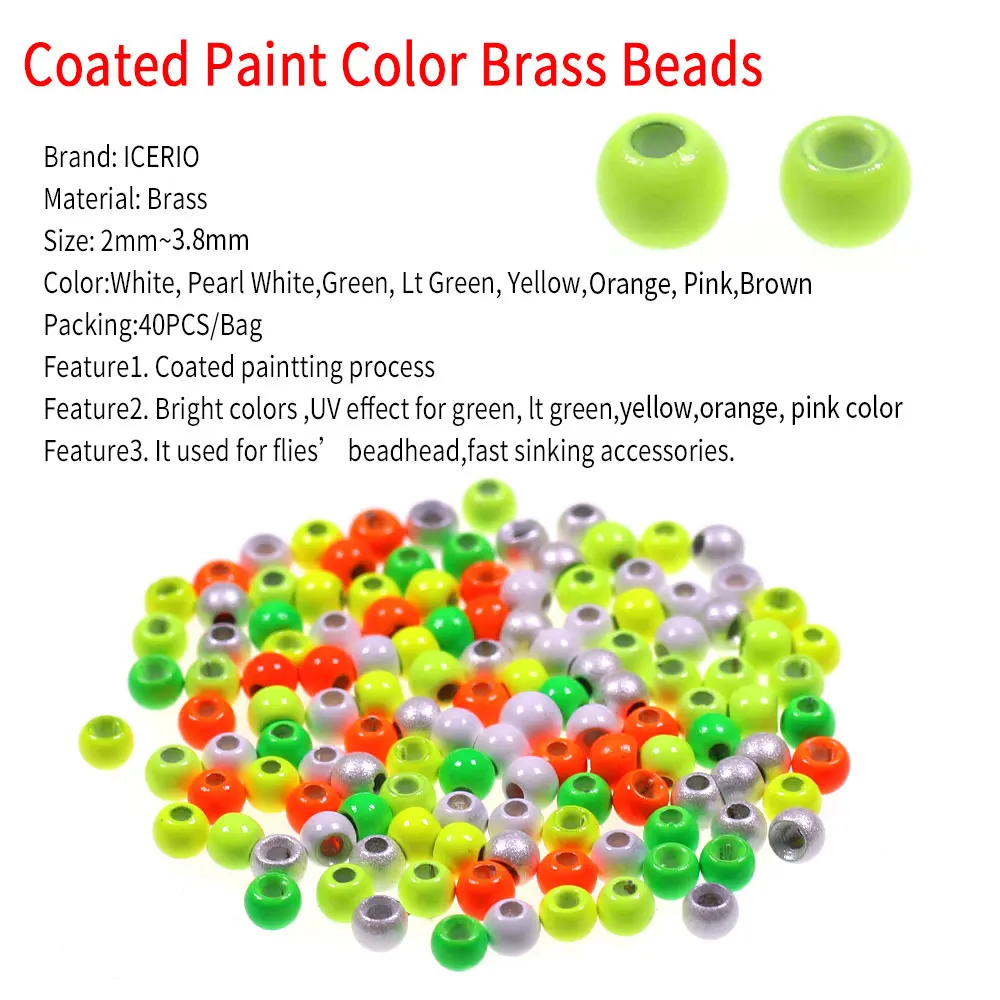ICERIO Cuentas de latón UV Fluo 2-3,2mm para atar moscas naranja - imagen 5