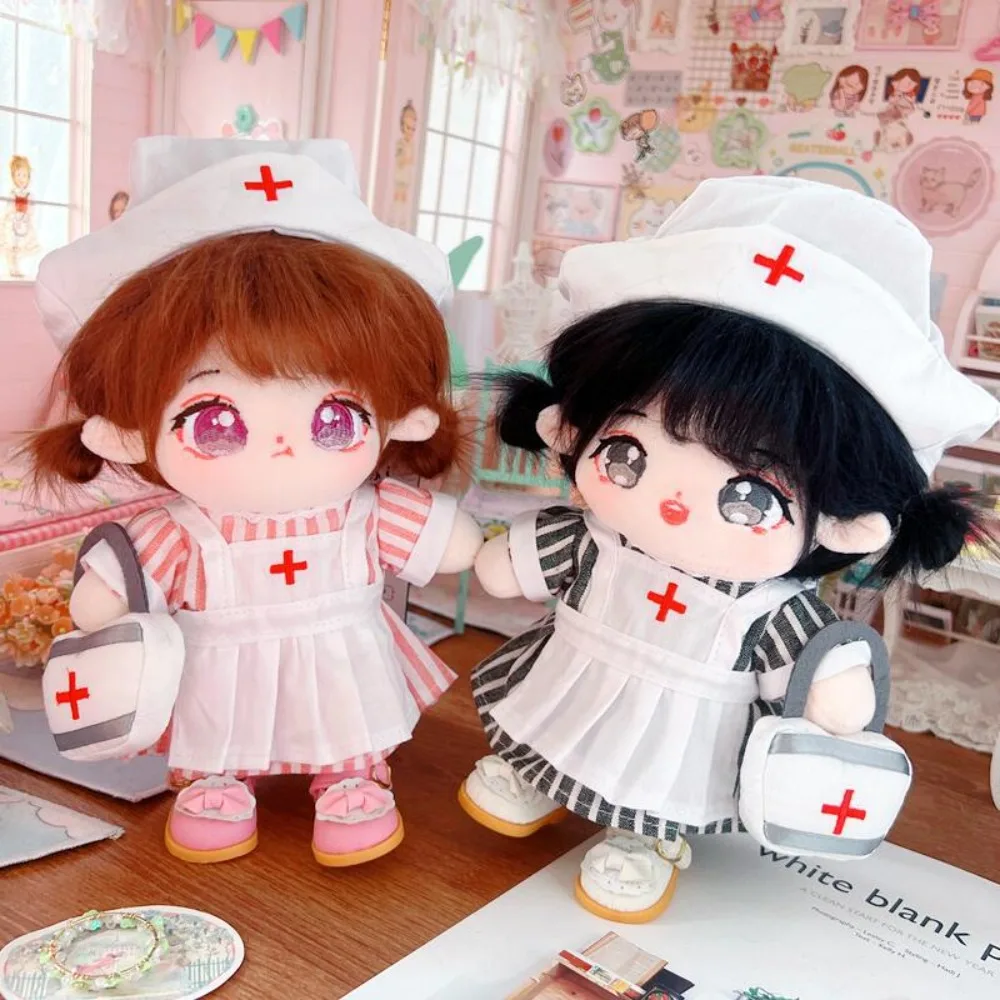 

Nurse Dress Set 20CM Cotton Doll Clothes Replacement Outfit Stuffed Doll Plush Suit Princess Shoes Mini Plush Toys Clothes