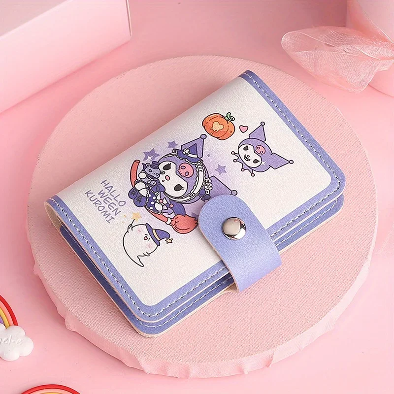 

Hot New Sanrio Hello Kitty Cartoon Portable ID Card Holder with Buckle Closure, Multi-Card Storage Wallet Cute Coin Purse