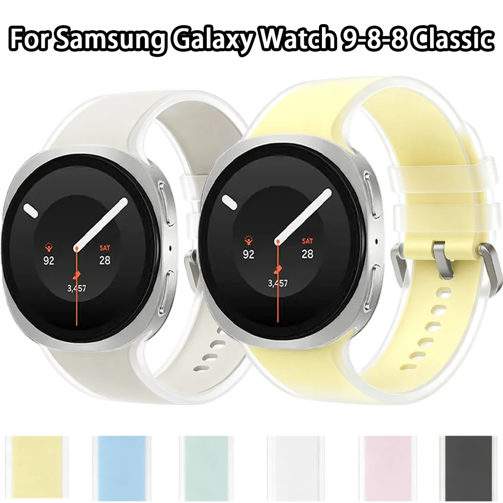 Offizielles transparentes Silikonarmband für Samsung Galaxy Watch 9 8 40mm 44mm Sportarmband für Galaxy Watch 8 Classic 46mm