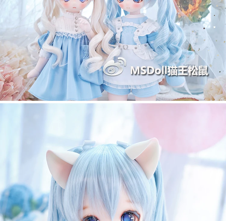 BJD Doll Wig 1/3 1/4 1/6 Handmade Bjd Doll Wig Curly Hair DIY Joints Doll Toy Fashion Fiber Double Tail Wig Dolls Accessories