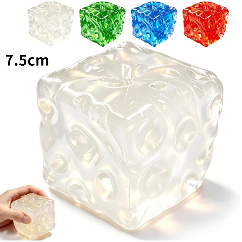 Transparenter Käse-Squishy-Stresskiller, mit Vaseline gefüllt, langsam aufsteigend, sensorisches Fidget-Soft-Dekompressions-Gadget für den Schreibtisch, 7,5 cm – Detail 1