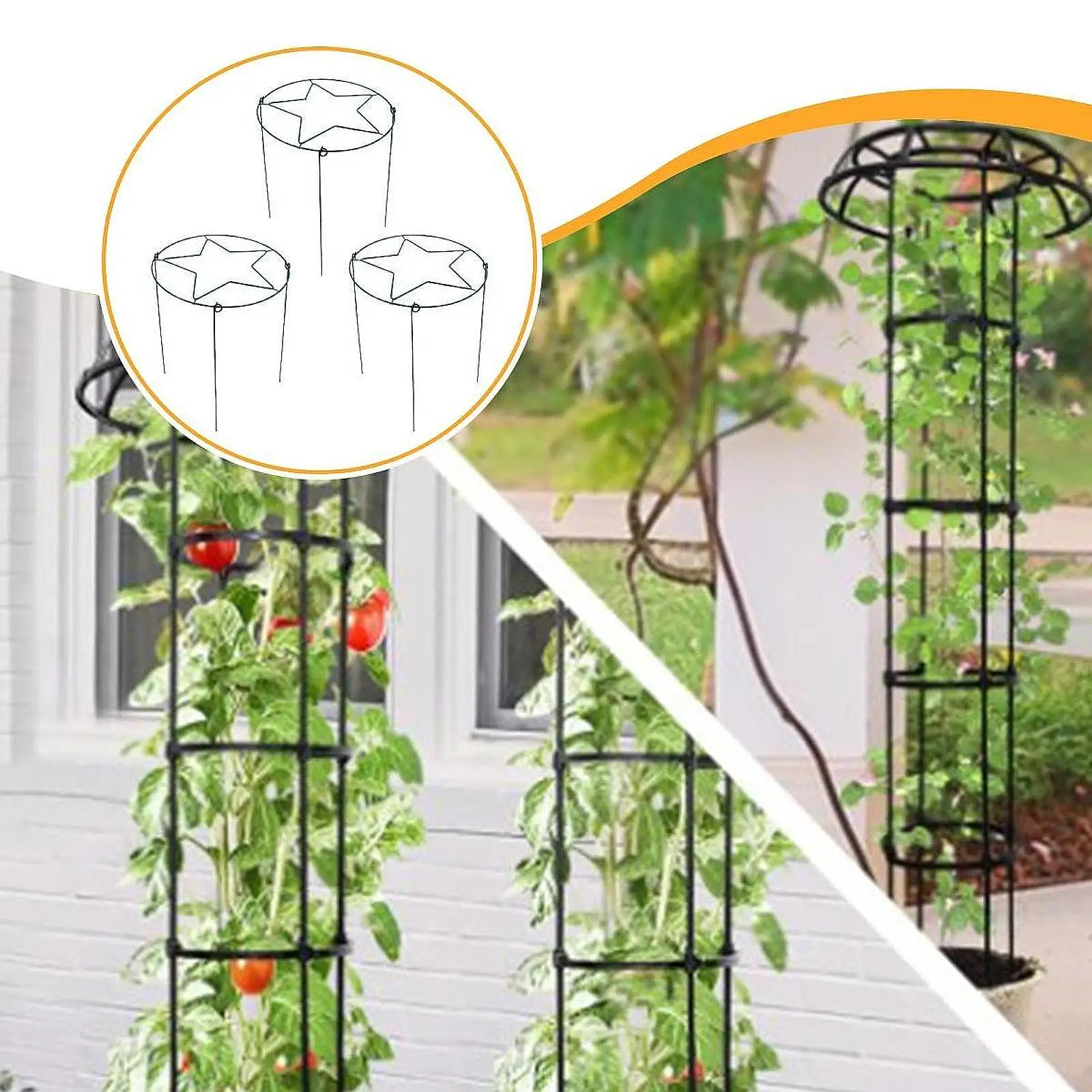Plant Climbing Rack Iron Plant Trellis Support Brace Metal Climbing Plant Trellis for Home Garden Balcony Potted Vines