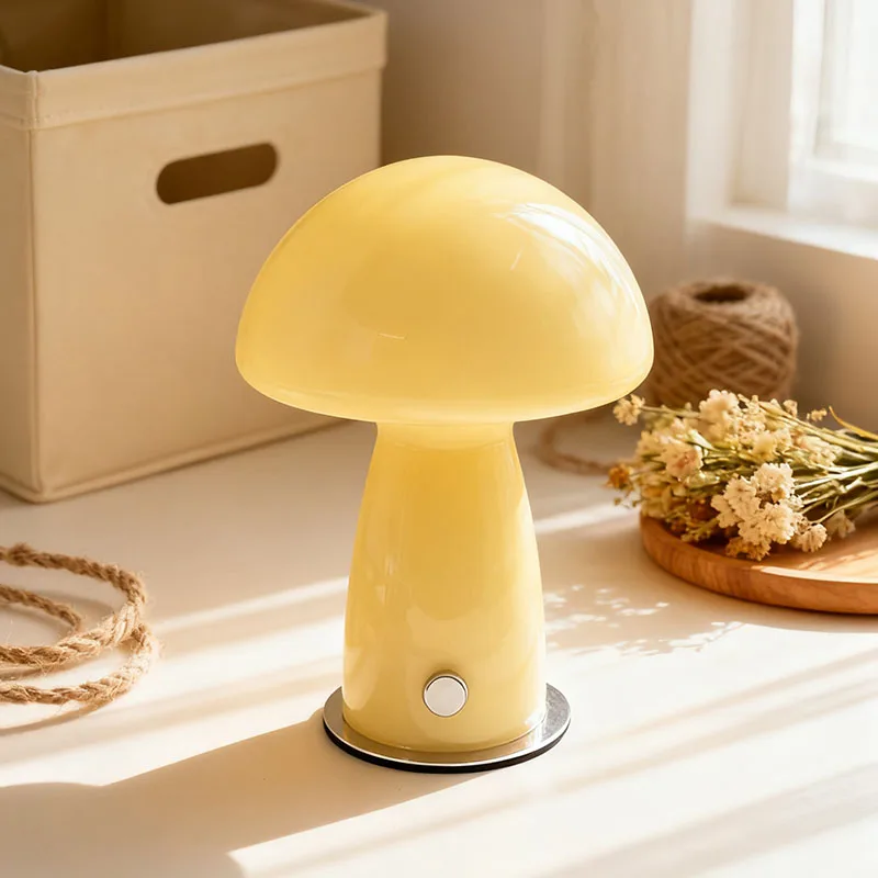 

Настольная лампа из муранского стекла в французском кремовом стиле INS, прикроватная лампа с 3 режимами цветовой температуры, мягкий свет для спальни