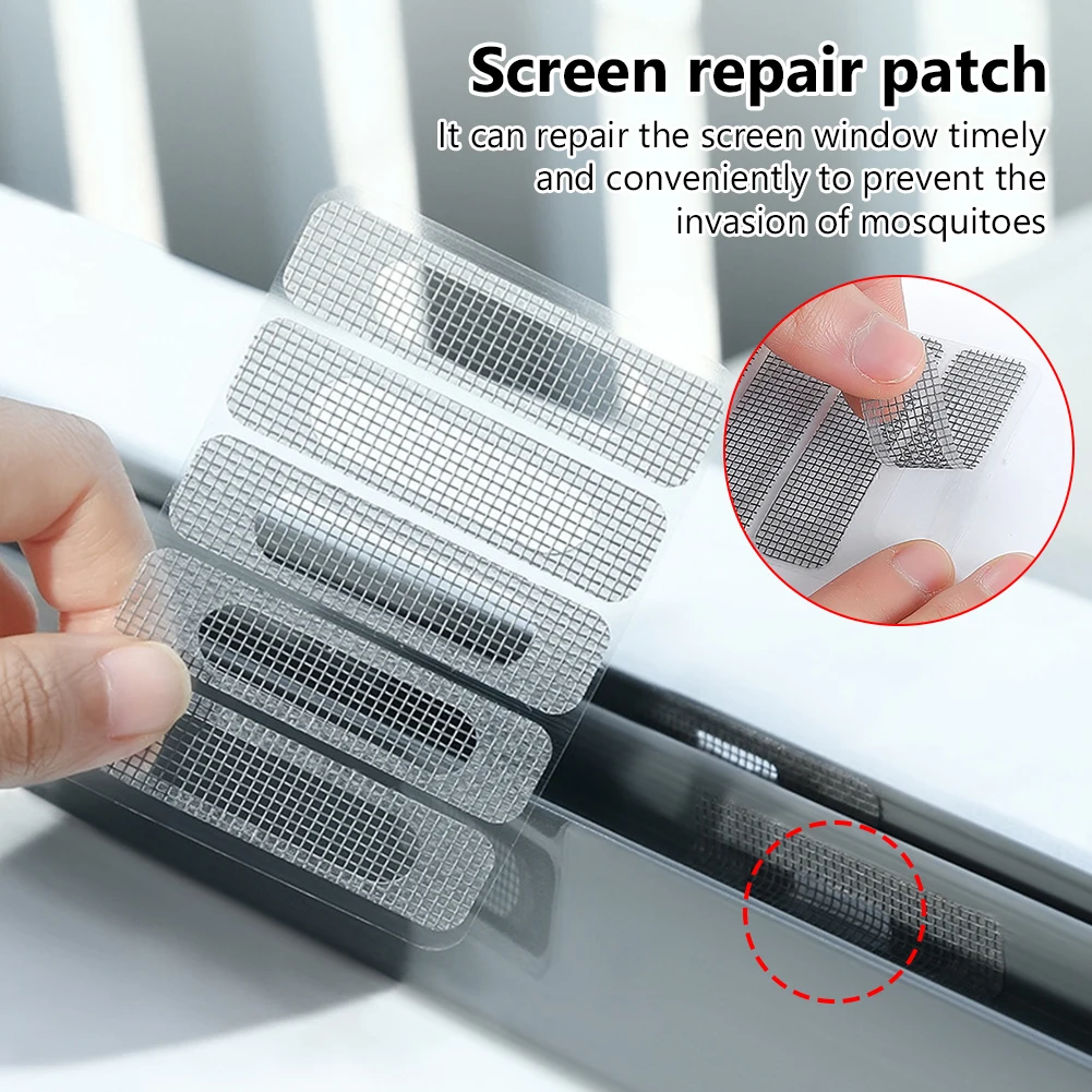 5/10/15/20pcs Stickers Broken Door Mosquito  Mesh Adhesive Practical Anti-insect Window Screen Repair Patch Repair Accessories