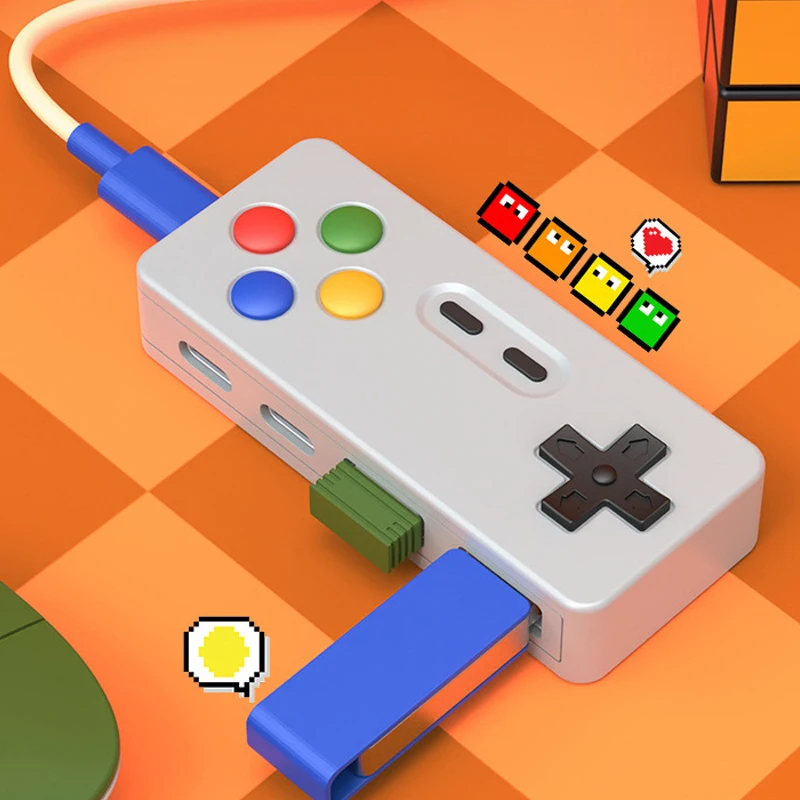 

4in1 Gamepad Modelling HUB Game Controller Computer USB Type-C USB-C Interface Adapter For Laptop PC Mouse Keyboards U-Disk
