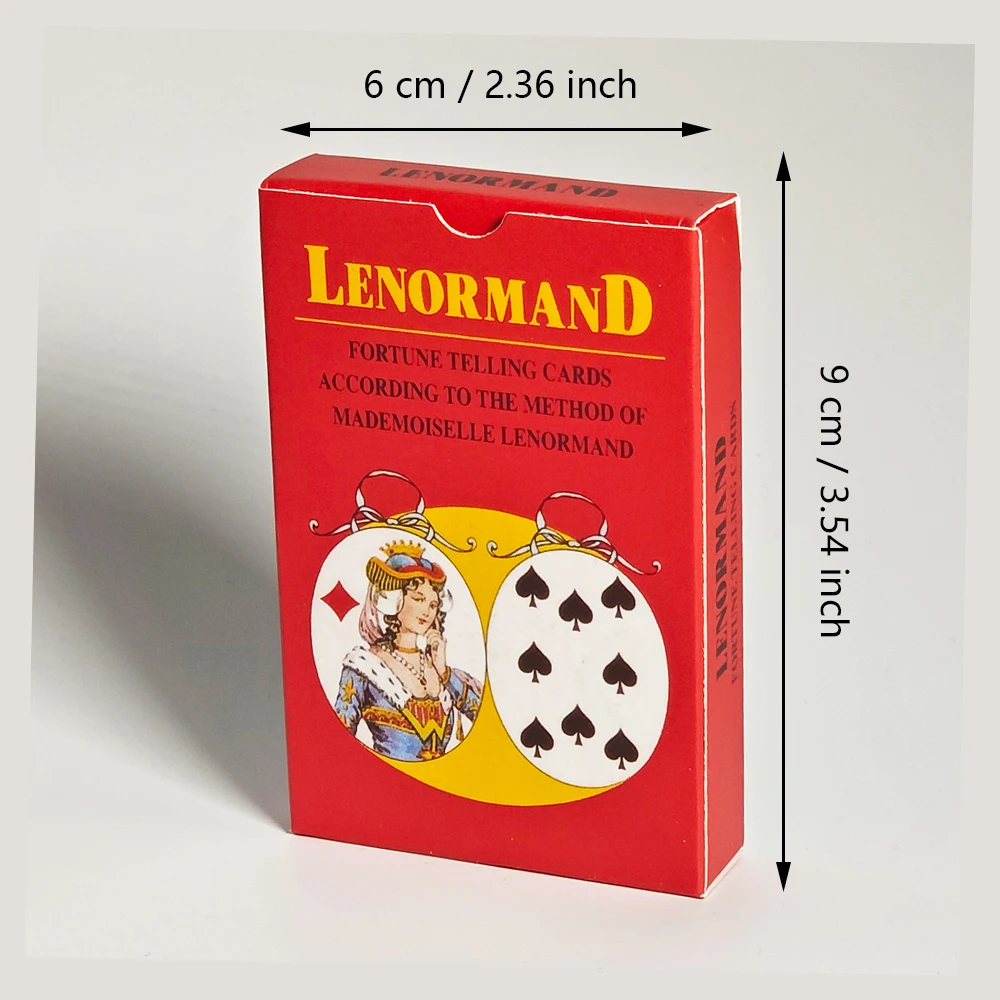 Mlle Lenormand Deck 36 Cards Esoteric Fortune Telling 9*6cm Printed on 350GSM Double-embossed Cardstock