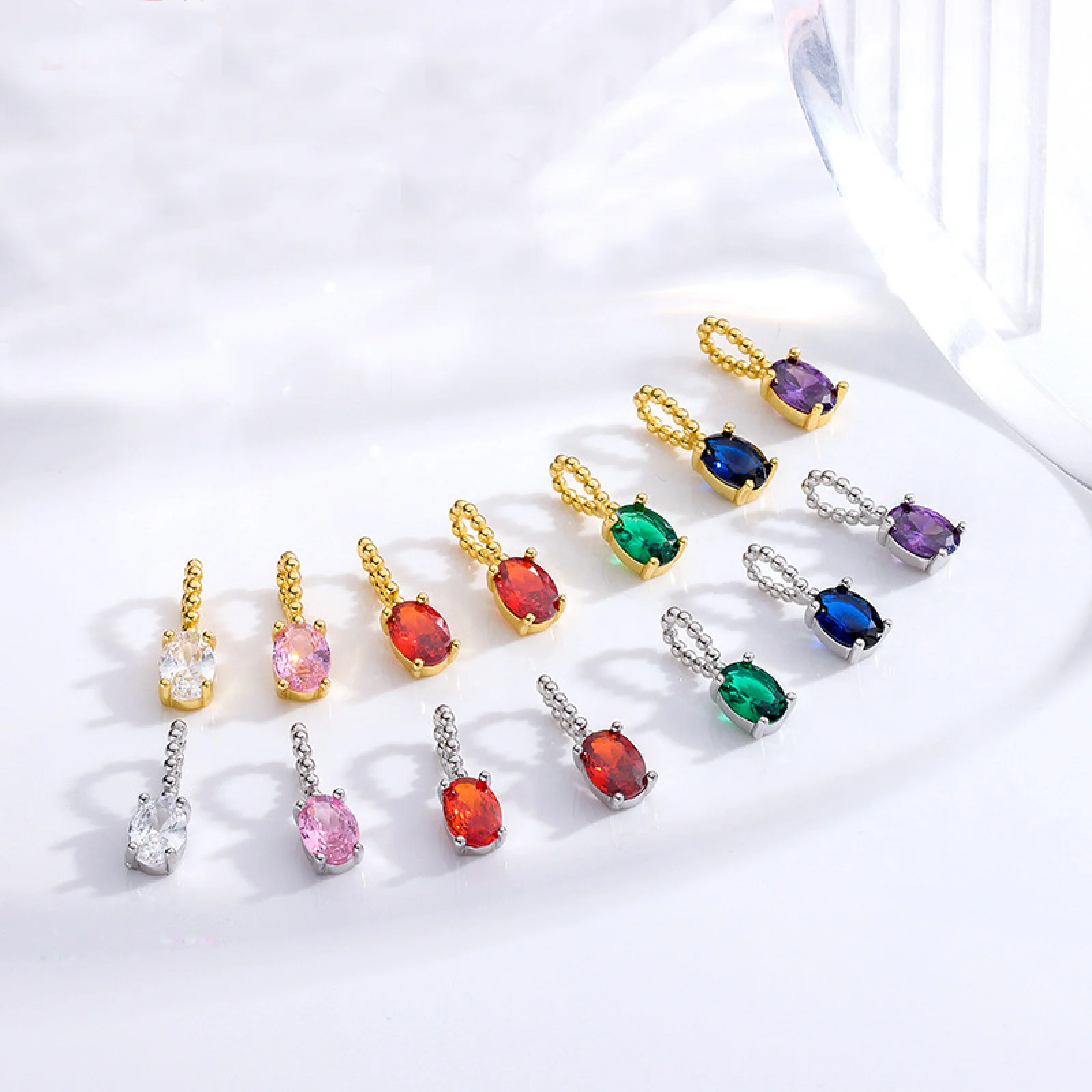 

925 Sterling Silver Natural Oval White Crystal Pendant Necklace for Women Fine Jewelry Gemstone Choker No Chain