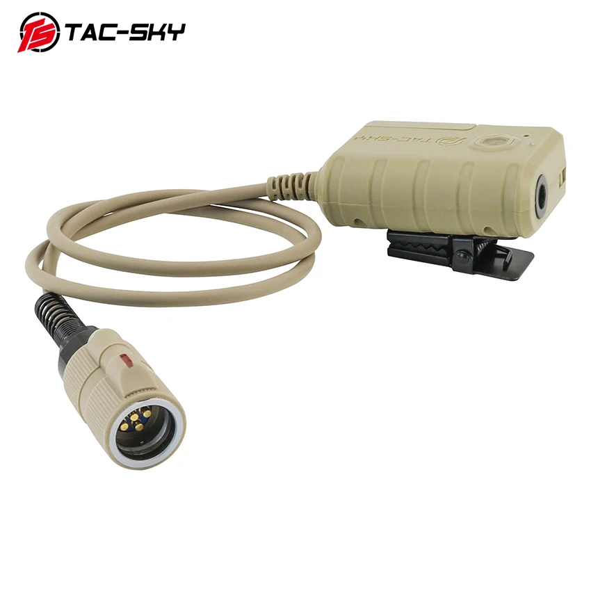 TS TAC-SKY 6-pin Extension Cable PTT Adapter with Conversion Cable for Tactical Headsets Mobile Phone for Music and Calls