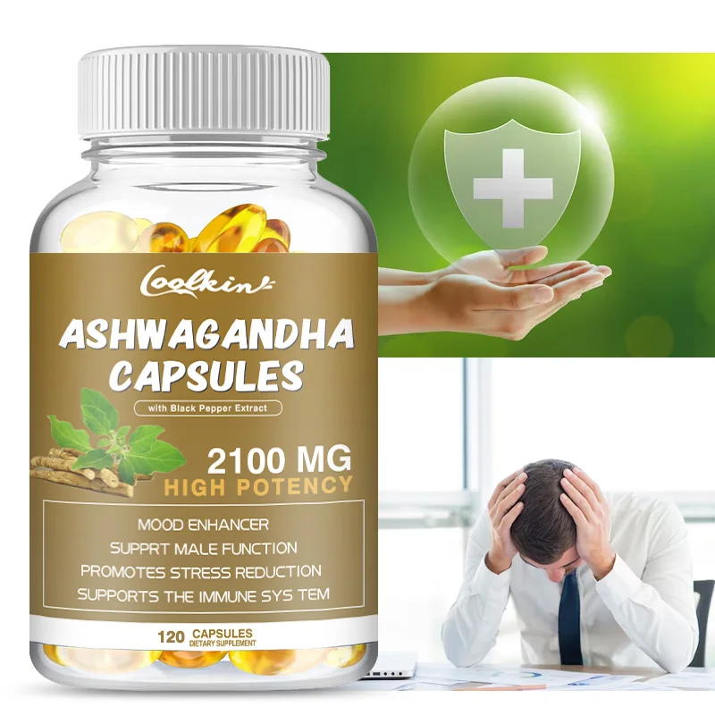 Ashwagandha Extract Capsules - Stress Relief, Calm Mood, Relaxation, Deep Sleep, Supplement for Aldults