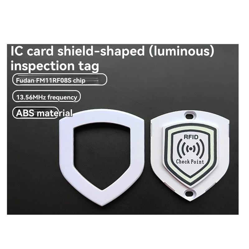 A25P 10 個 13.56Mhz FM11RF08 NFC RFID パトロールポイントカード抗金属 70X60mm 発光シールド検査タグセキュリティ用
