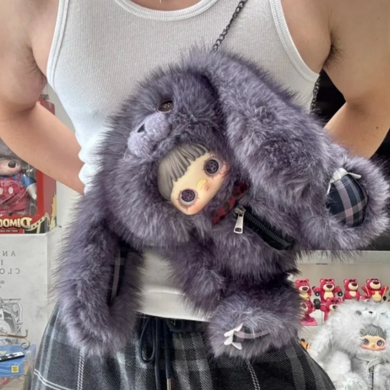 

Surefun Maymei Rebel Bear Doll Series Blind Box Furry Plush Crossbody Bag Collectible Decorative Toy For Adult Collection