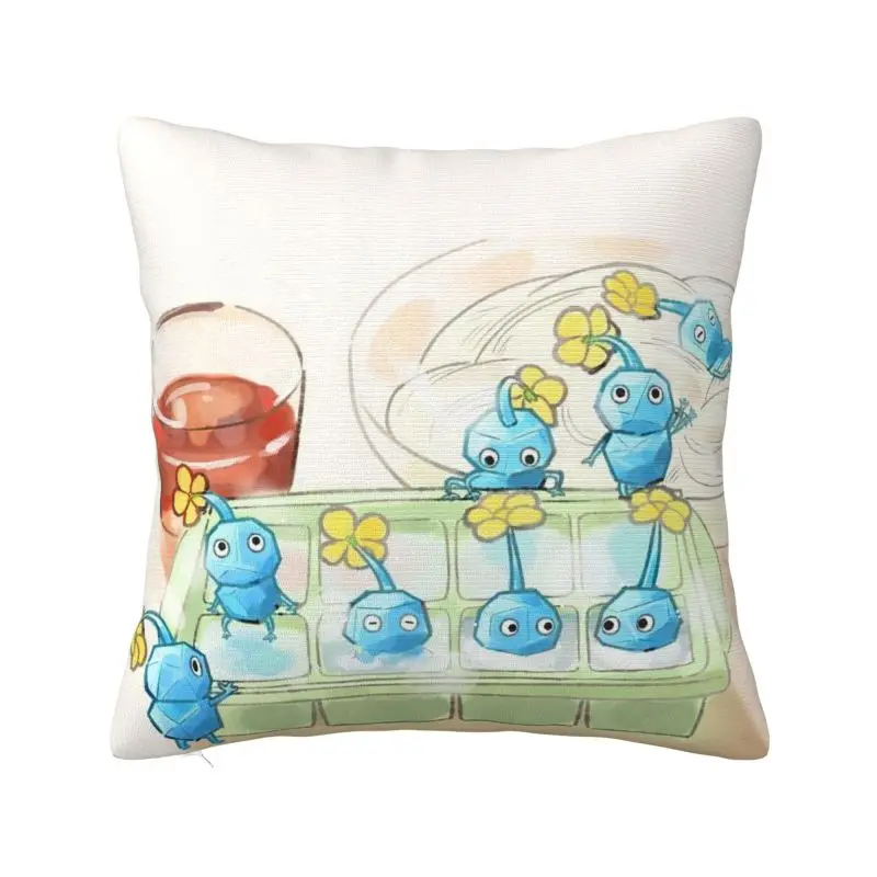 

Custom Video Game Square Pillow Case Decoration 3D Two Side Print Pikmins Wallpaper Cushion Cover for Car