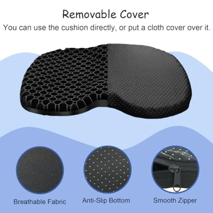 Anti-Slip Kayak Seat Cushion - Waterproof Thicken Gel Boat Kayak Canoe Rowing Stadium Pad for Sit in Kayak Chair Kayak Accories